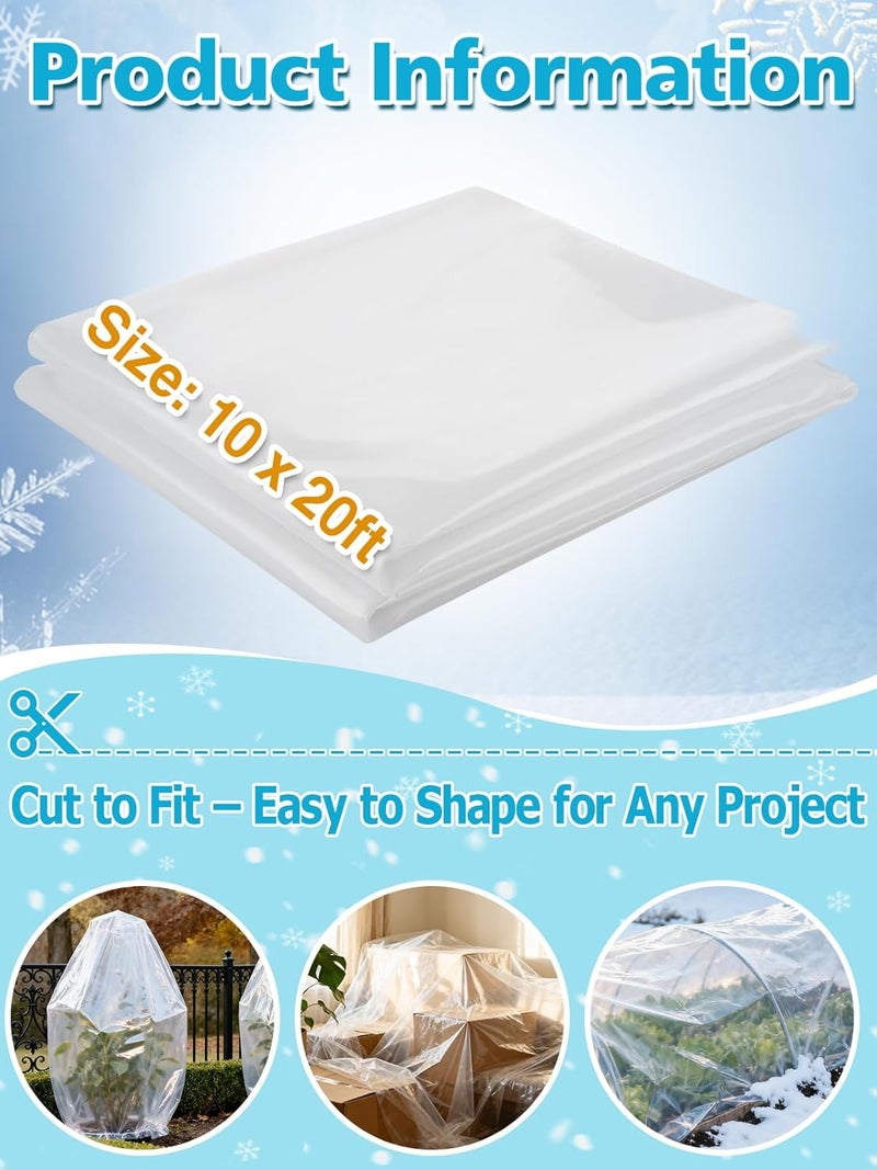 Alphatool Greenhouse Cover Plastic Sheeting - 10 x 20 ft Plant Covers Freeze Protection, Frost Cloths for Outdoor Plants, Clear Floating Row Cover for Outdoors Garden Plants Vegetables Crops - Image 5